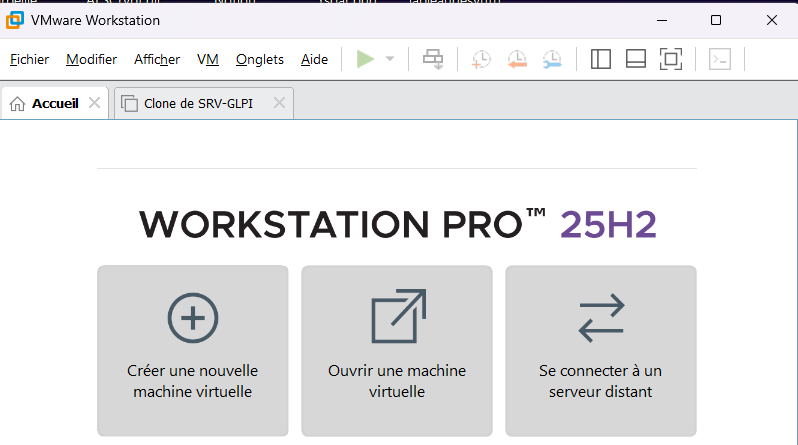 Capture de VMware Workstation